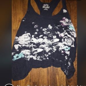 Navy floral tank top/ crop top